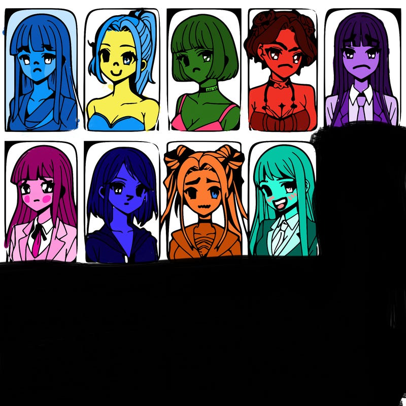 girls that look diffrent anime