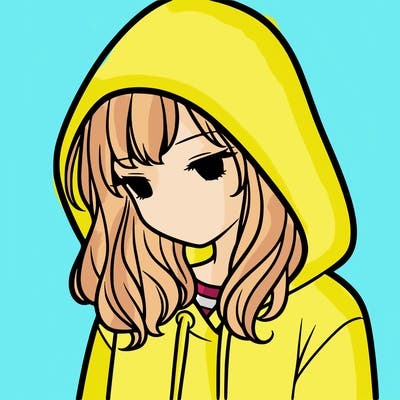 girl with a hoodie with hood over her head