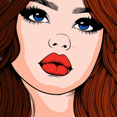 really realistic girl with lips