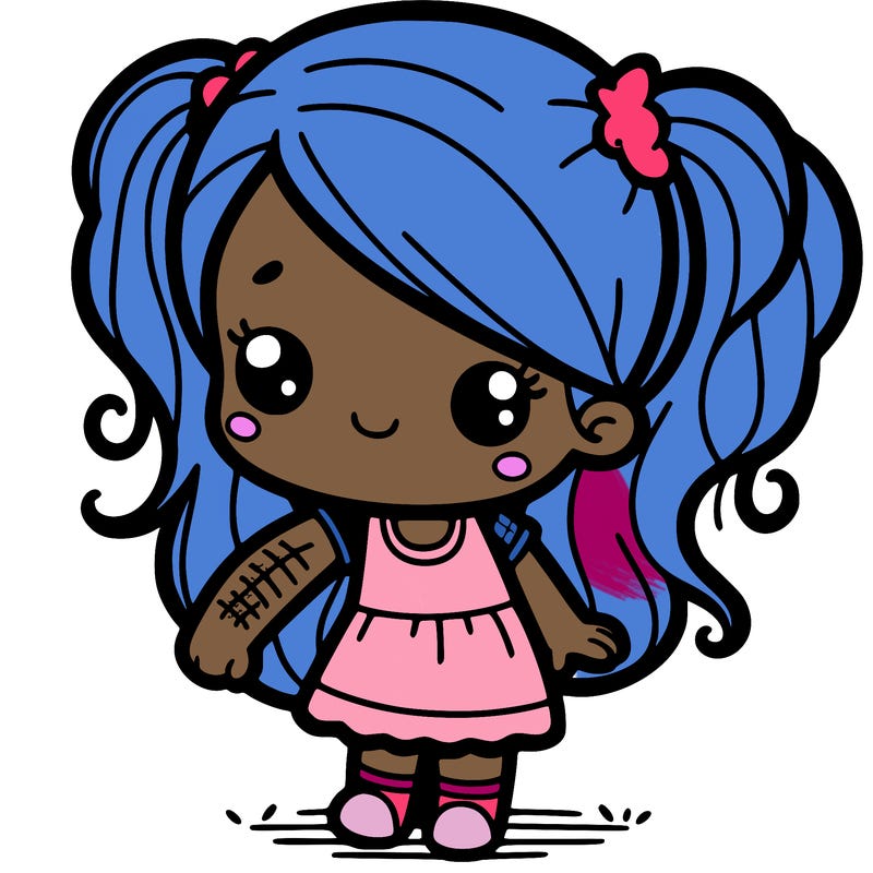 small girl with stitches on arm