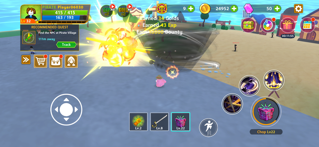 Pirate Devil - Pirate Devil 3D action RPG gameplay featuring anime style combat and skill effects