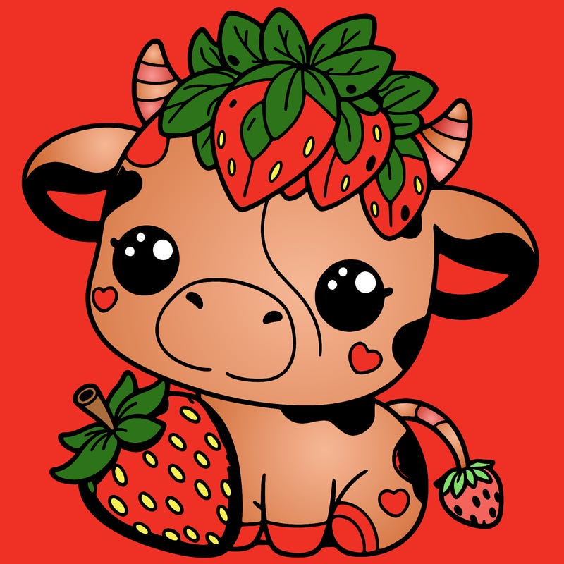 cute strawberry cow