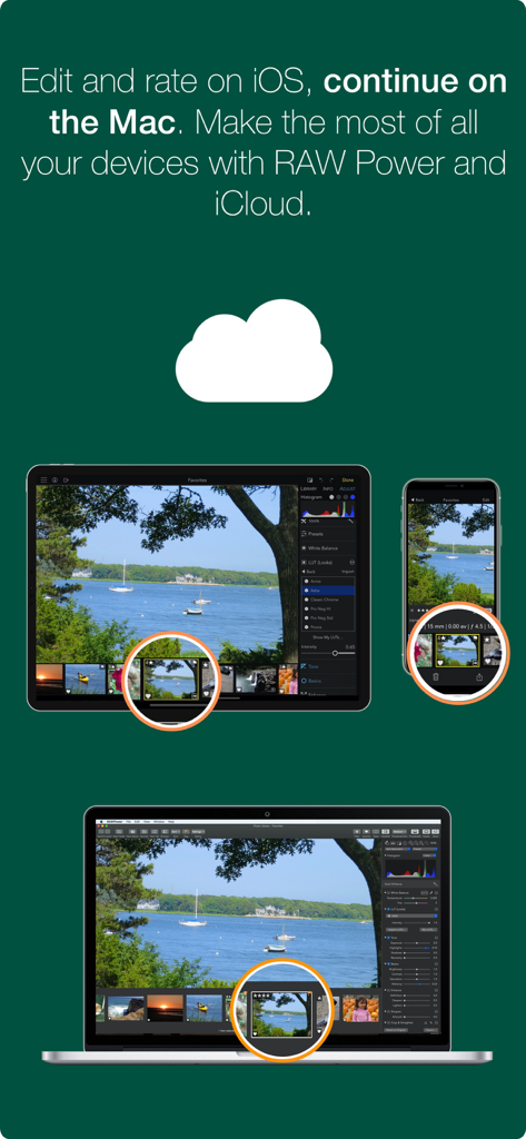 RAW Power - RAW Power app interface synchronized across iPhone iPad and Mac using iCloud