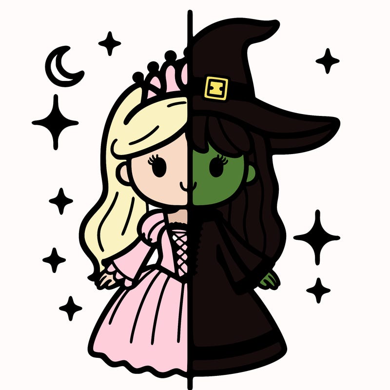 split princess and witch