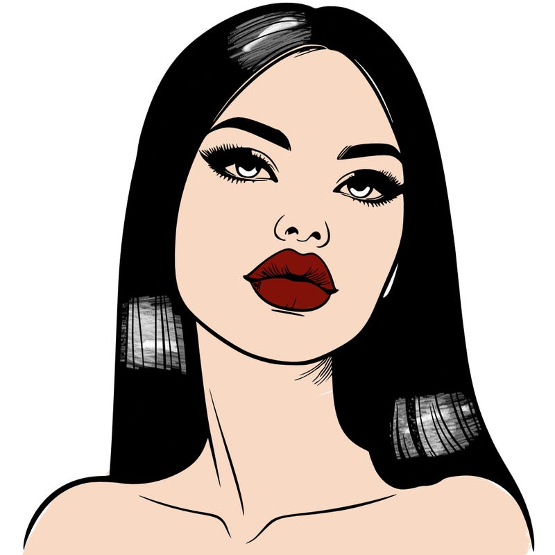 realistic woman with full lips