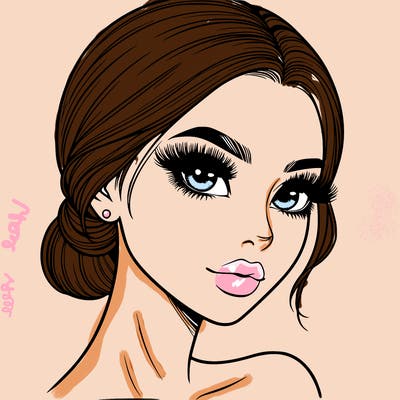 realistic girl with lashes