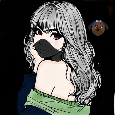 realistic girl with bangs looking over her shoulder