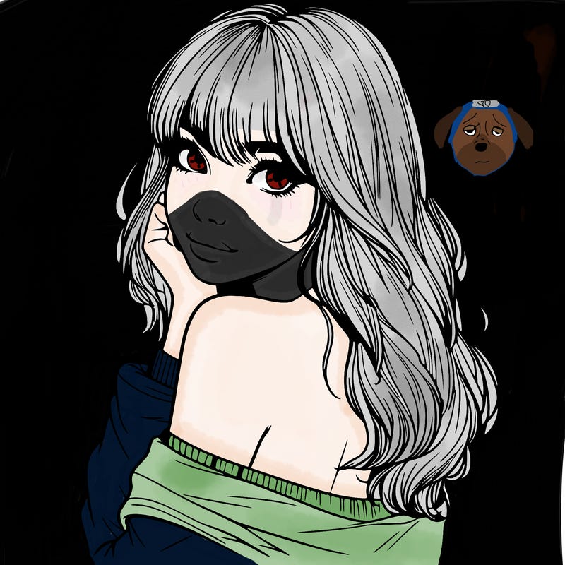 realistic girl with bangs looking over her shoulder