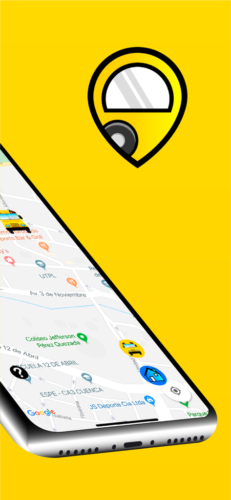 Mi Buseta Padres - Interface do aplicativo Mi Buseta Padres mostrando a localização do ônibus escolar em tempo real em um mapa