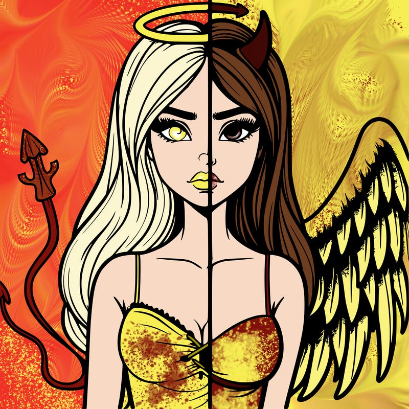 devil vs angel realistic girl