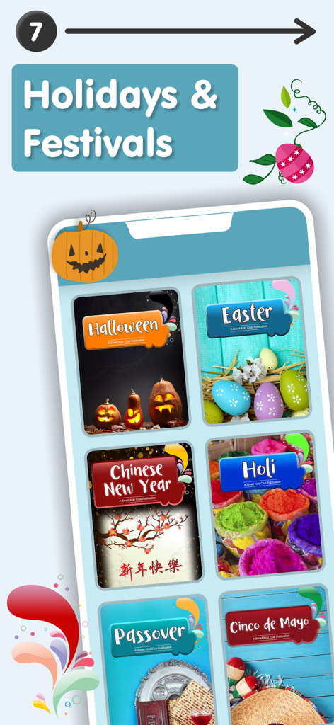 Educational reading books for third grade students featuring global holidays and festivals like Halloween and Easter