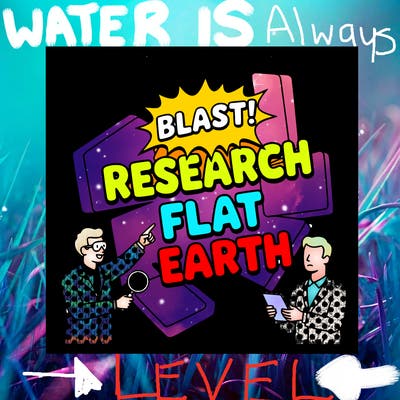 write in bubble letters,"research flat earth". no picture just the words.