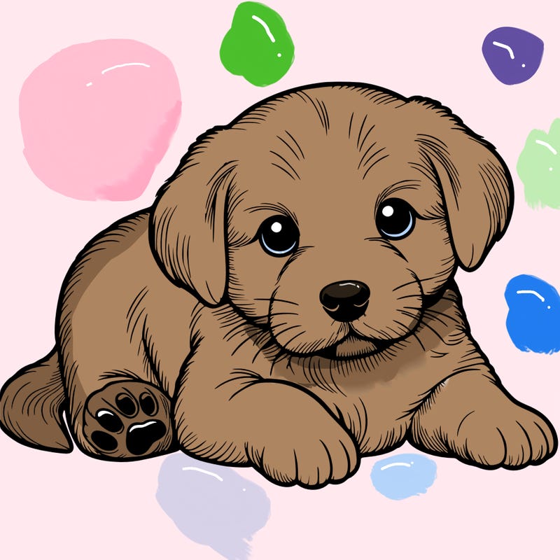 a cute realistic puppy