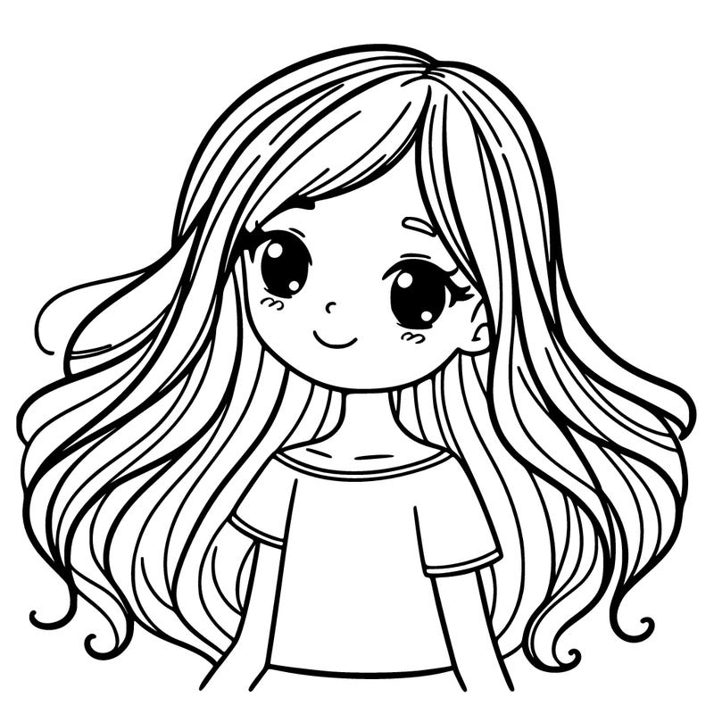 a girl with long hair