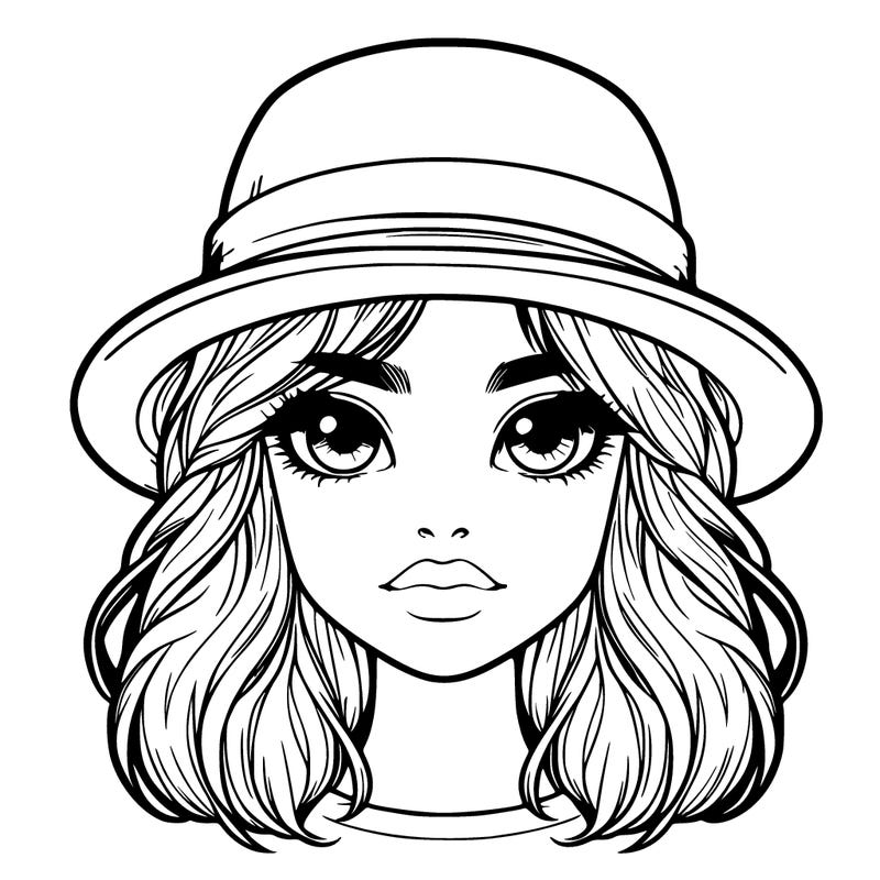 realistic girl with hat