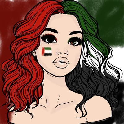 realistic girl with wavy hair and lips