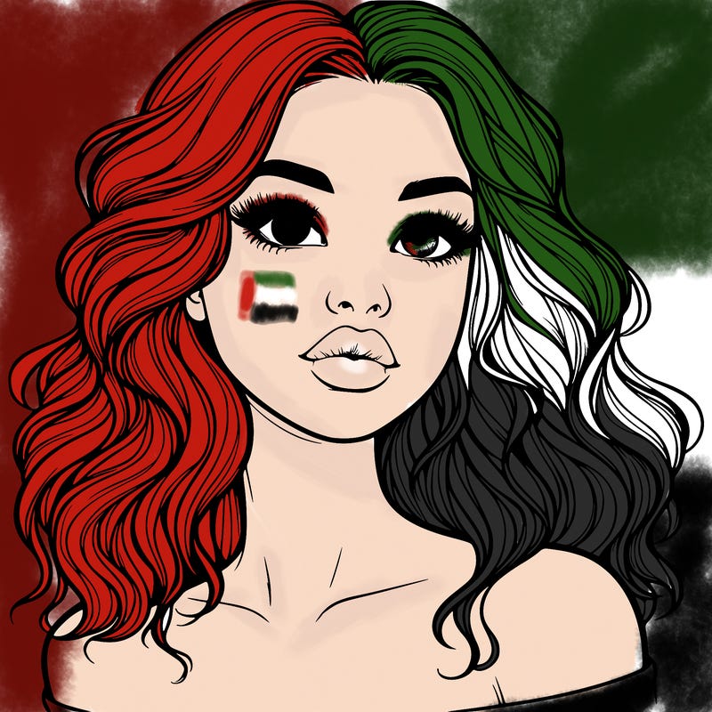 realistic girl with wavy hair and lips