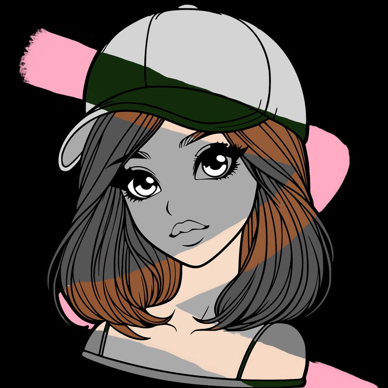 semi realism beautiful girl wearing cap