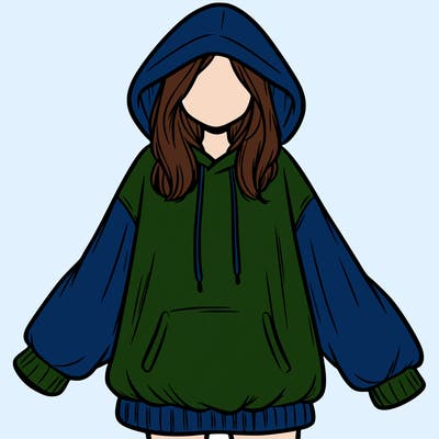 girl in oversized hoodie