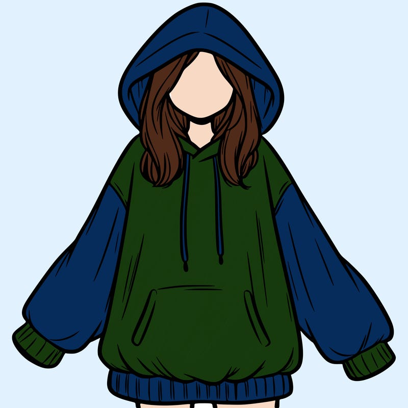 girl in oversized hoodie