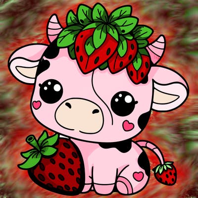 cute strawberry cow