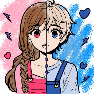 realistic girl boy split