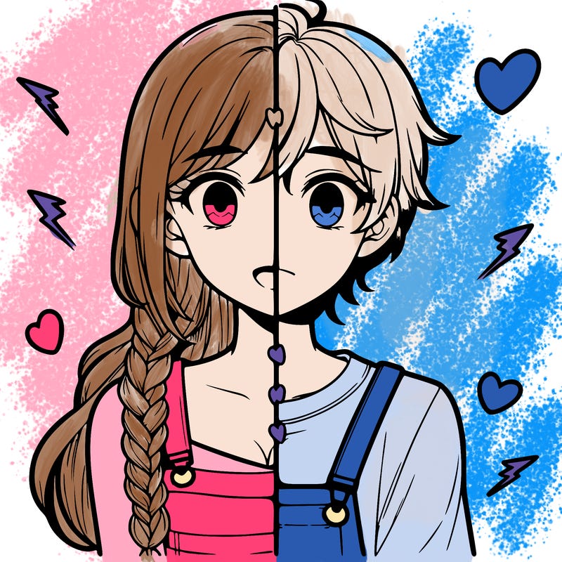 realistic girl boy split