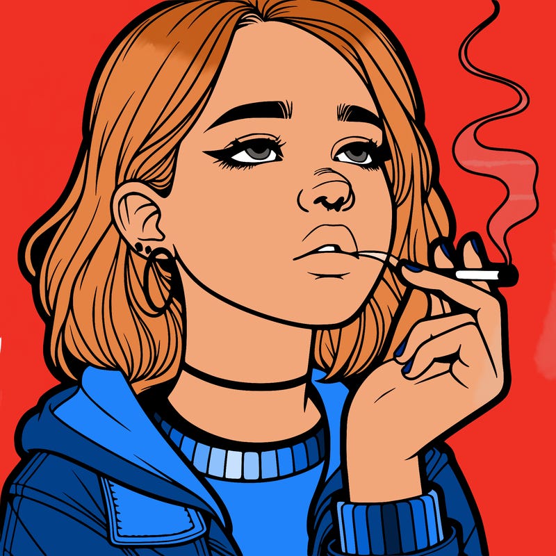 teenage girl smoking