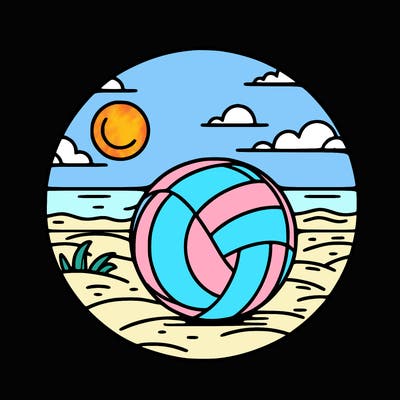 volleyball on a beach