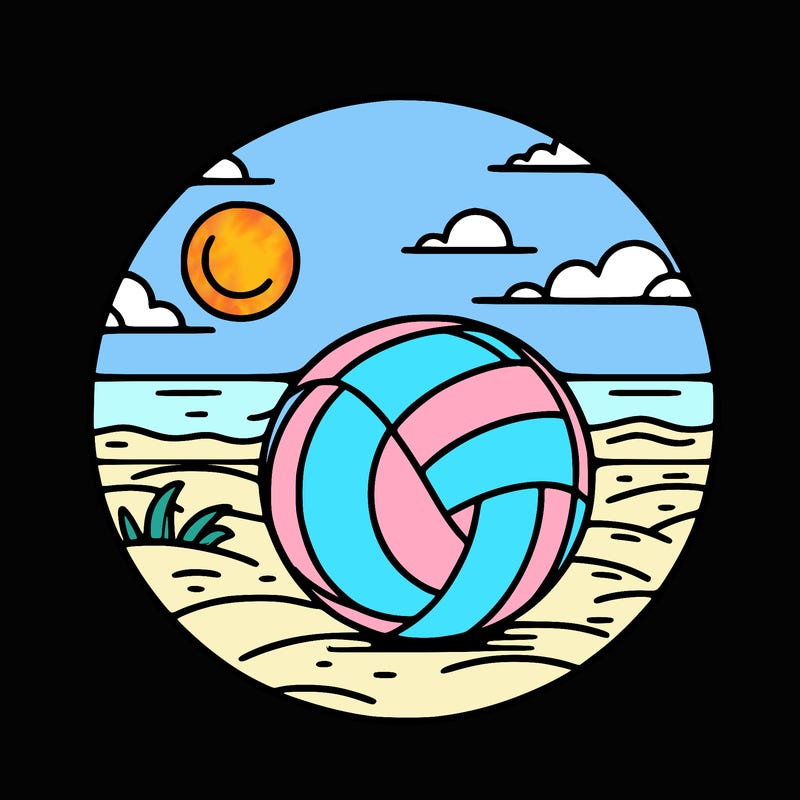 volleyball on a beach