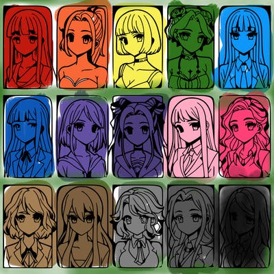 girls that look diffrent anime