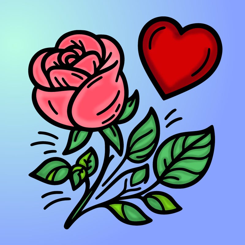 rose and heart