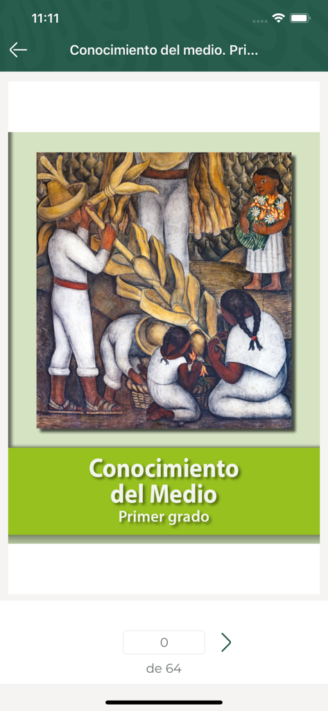 Portada de libro de texto digital para Conocimiento del Medio de primer grado en la aplicación CONALITEG Digital