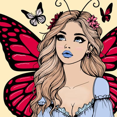 butterfly fairy realistic girl