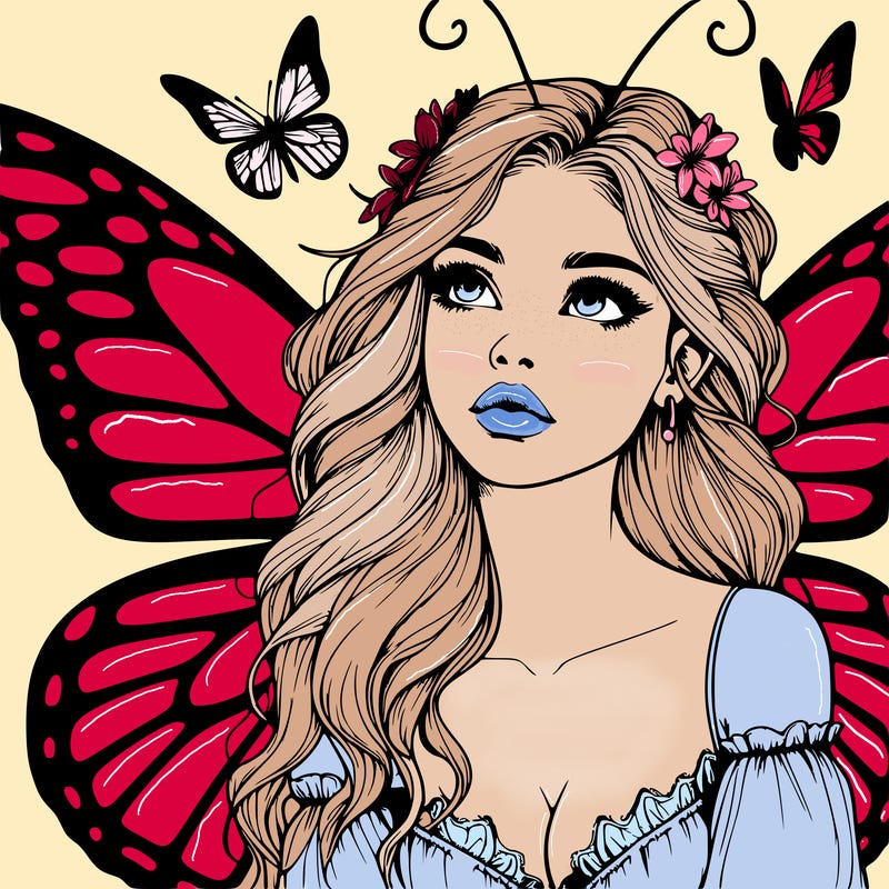 butterfly fairy realistic girl