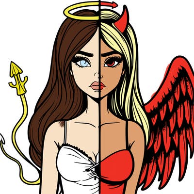 devil vs angel realistic girl