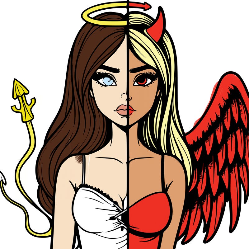 devil vs angel realistic girl