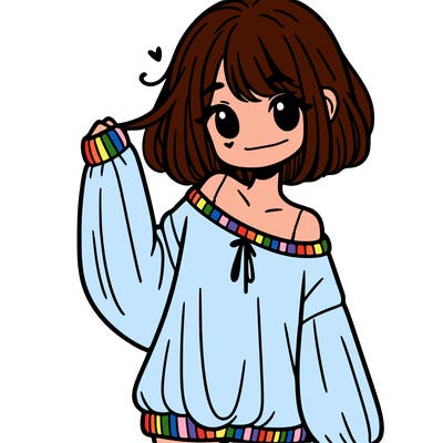 girl in baggy sweater hanging off her shoulder