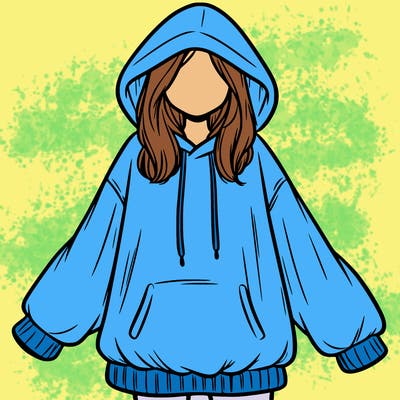 girl in oversized hoodie