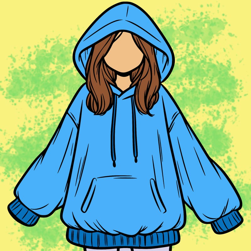 girl in oversized hoodie