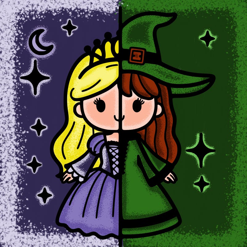 split princess and witch