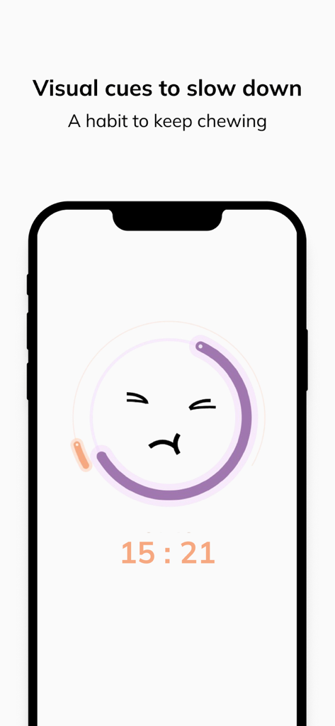 Chewing Diet - Chewing Diet app screenshot showing the visual timer and cues for mindful eating.