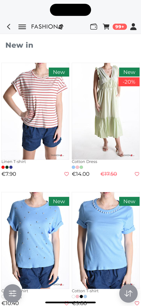 FashionPo - Catalogo di abbigliamento da donna all'ingrosso, inclusi abiti e magliette sull'app mobile FashionPo.