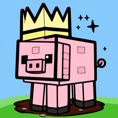 minecraft pig with crown