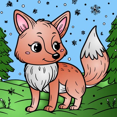 a fox in the snow