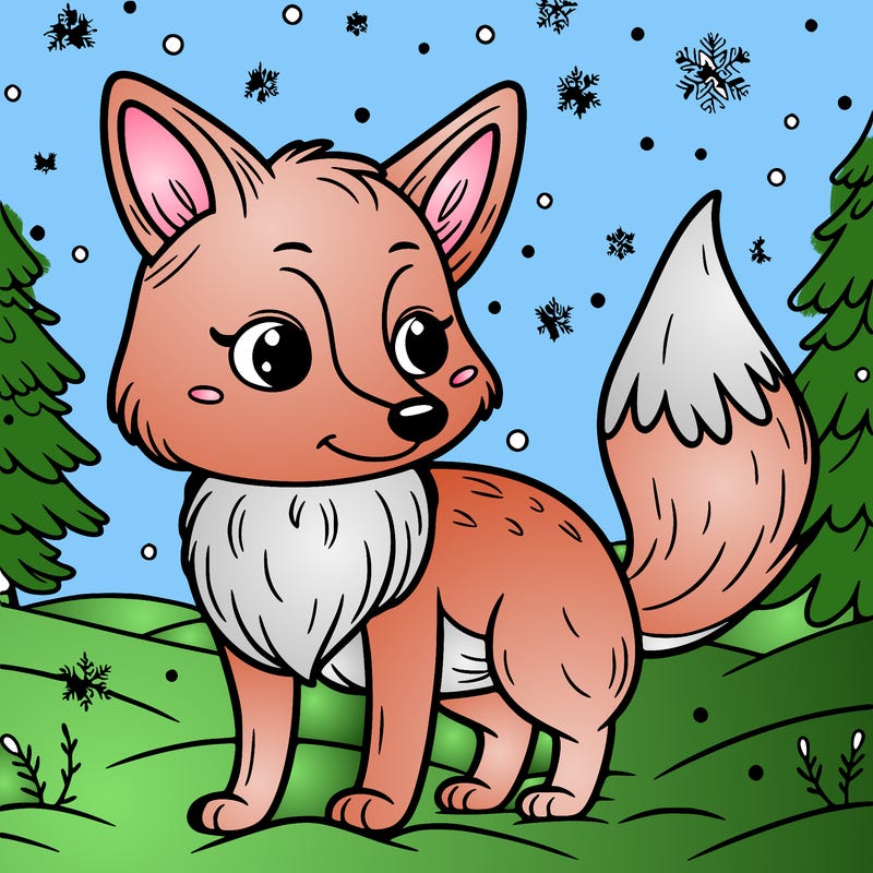 a fox in the snow