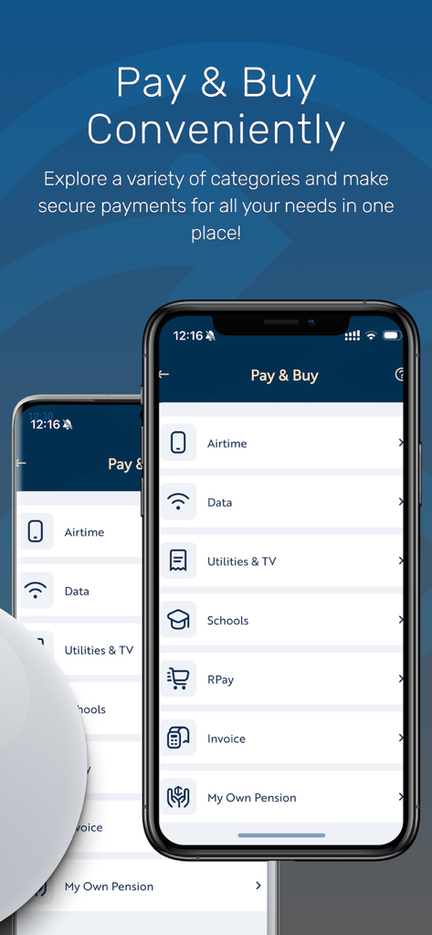 Transflow Mobile app screen showing payment categories for airtime data utilities and school fees