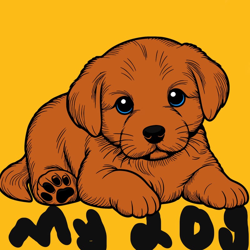 a cute realistic puppy