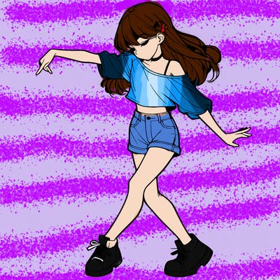 realistic girl danceing