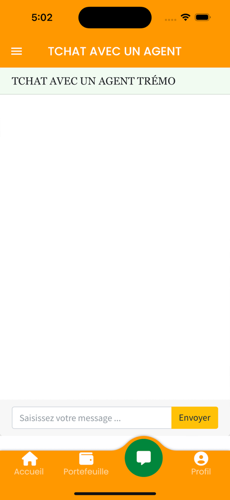 Customer support chat interface in the Tresor Money app